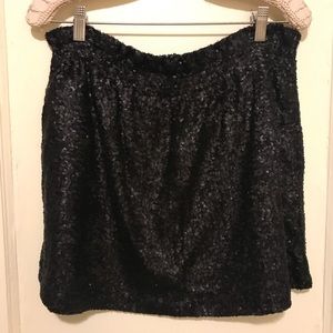 High Waisted Matt Sequin Mini Skirt
